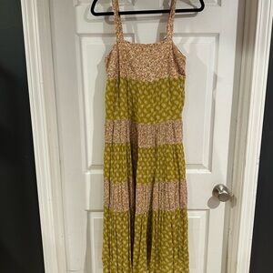 Madewell Floral Print Dress in Pink and Yellow